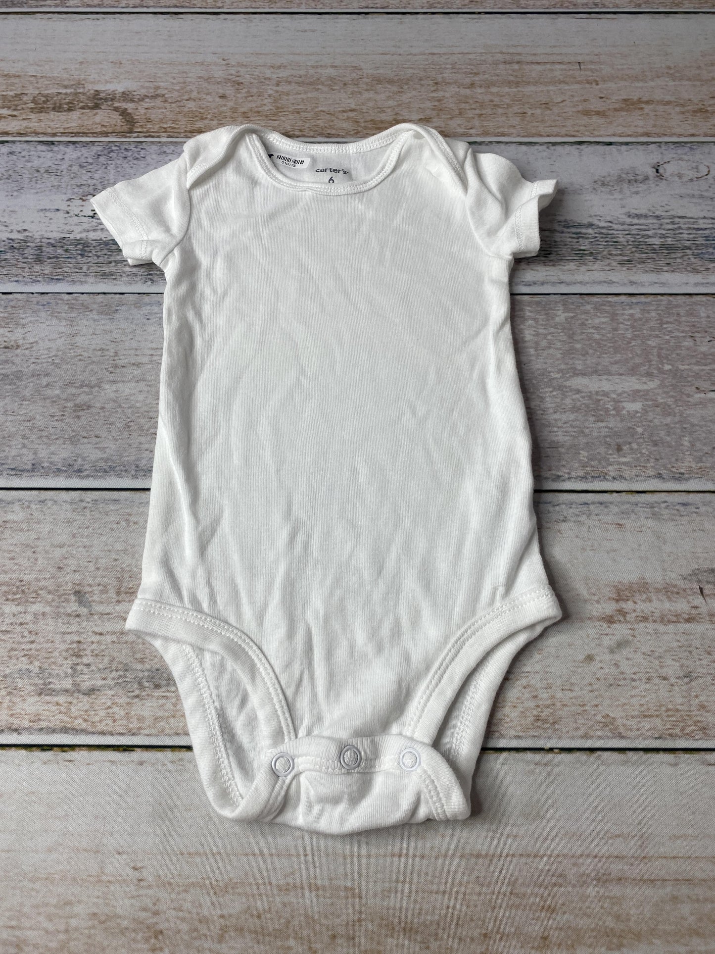 Carters Unisex White Onesie Size: 6 months White