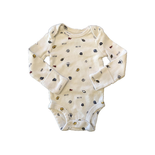 Carters Boys White Onesie Size: Newborn White