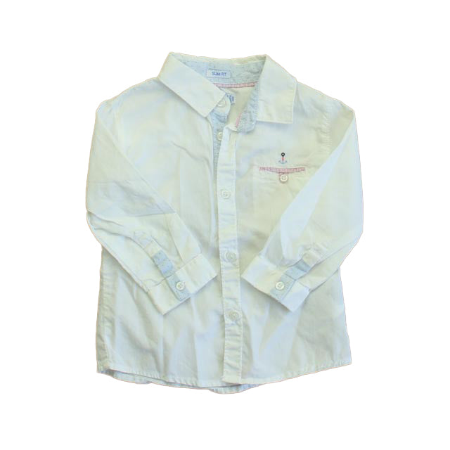 Mayoral Boys White Button Down Long Sleeve Size: 9 Months White