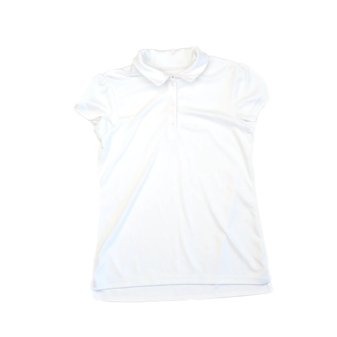 Cat & Jack Girls White Polo Shirt Size: XL (14) White