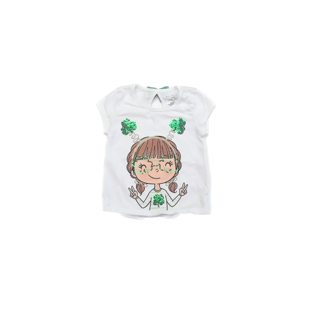 Max Studio Girls White T-Shirt Size: 5-6 Years White