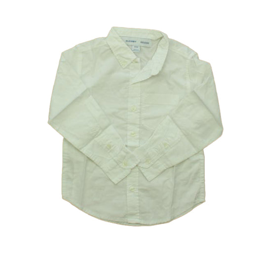 Old Navy Boys White Button Down Long Sleeve Size: 6-7 Years