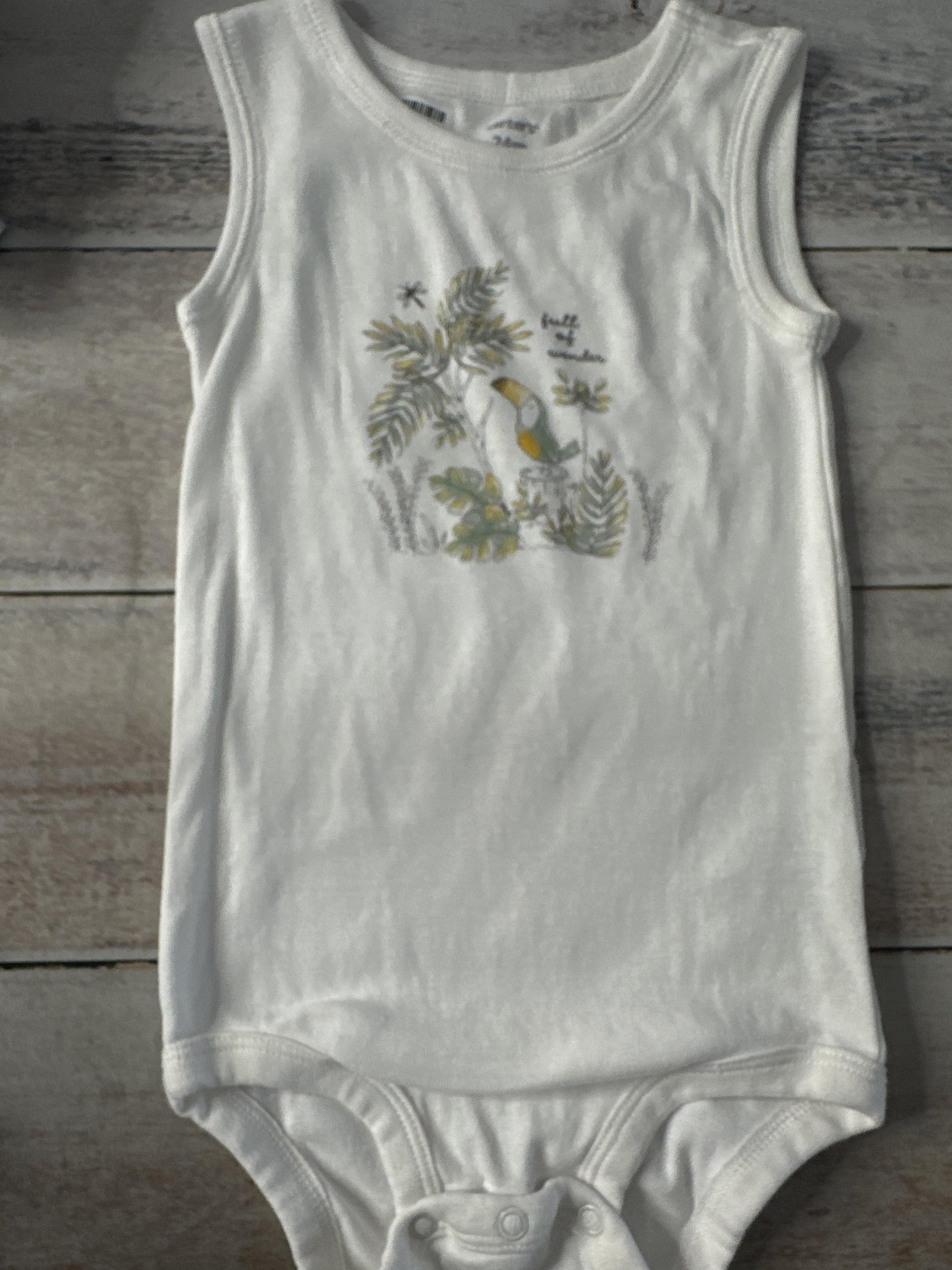 Unisex White Onesie Size: 24 months White