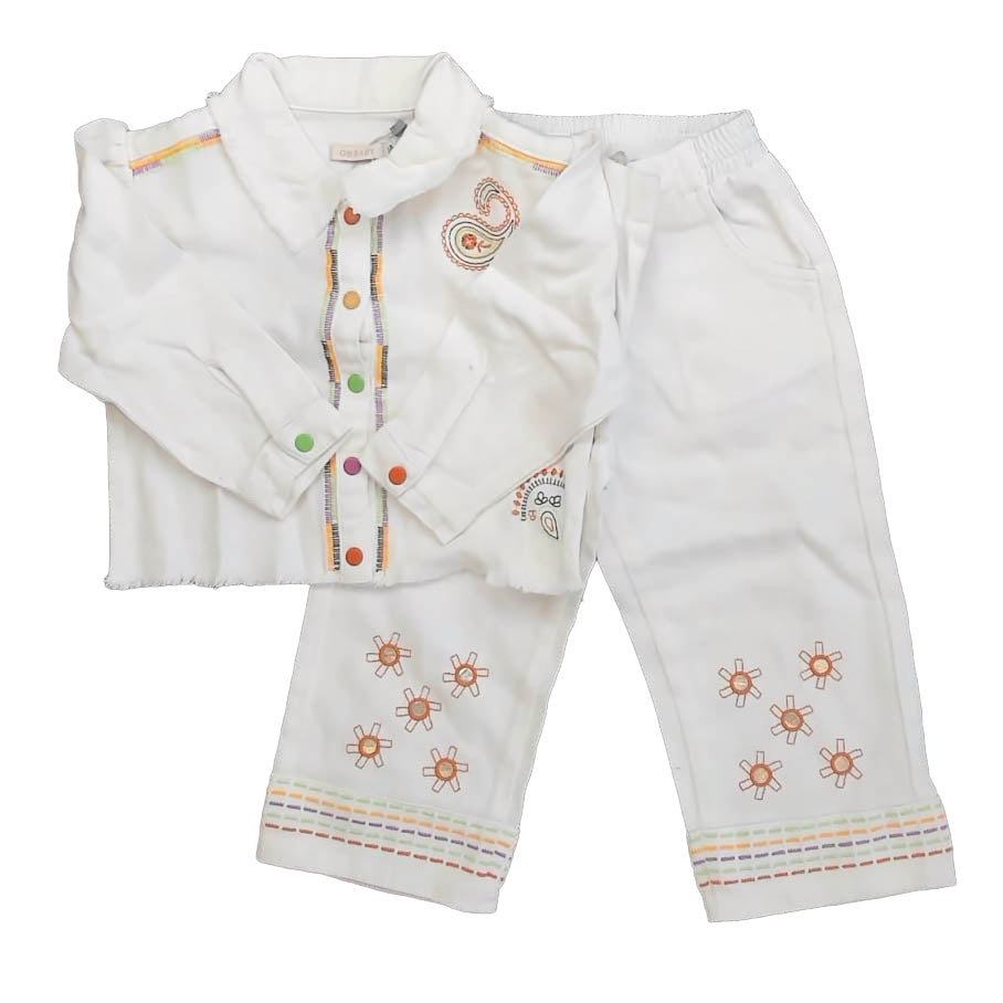 GB Baby Girls White Apparel Sets Size: 3T White