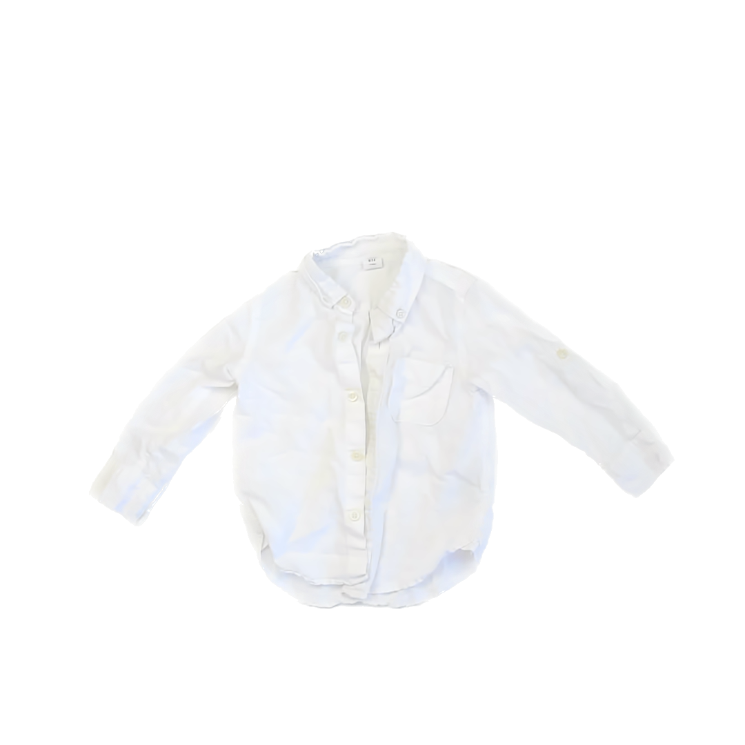Gap Boys White Button Down Long Sleeve Size: 2T White