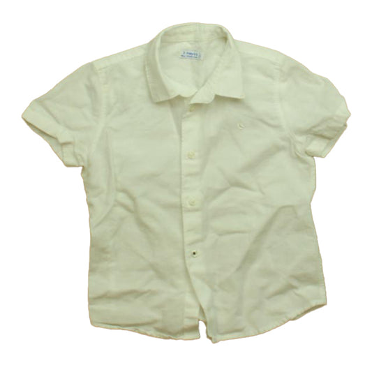 Mayoral Boys White Button Down Short Sleeve Size: 3T White