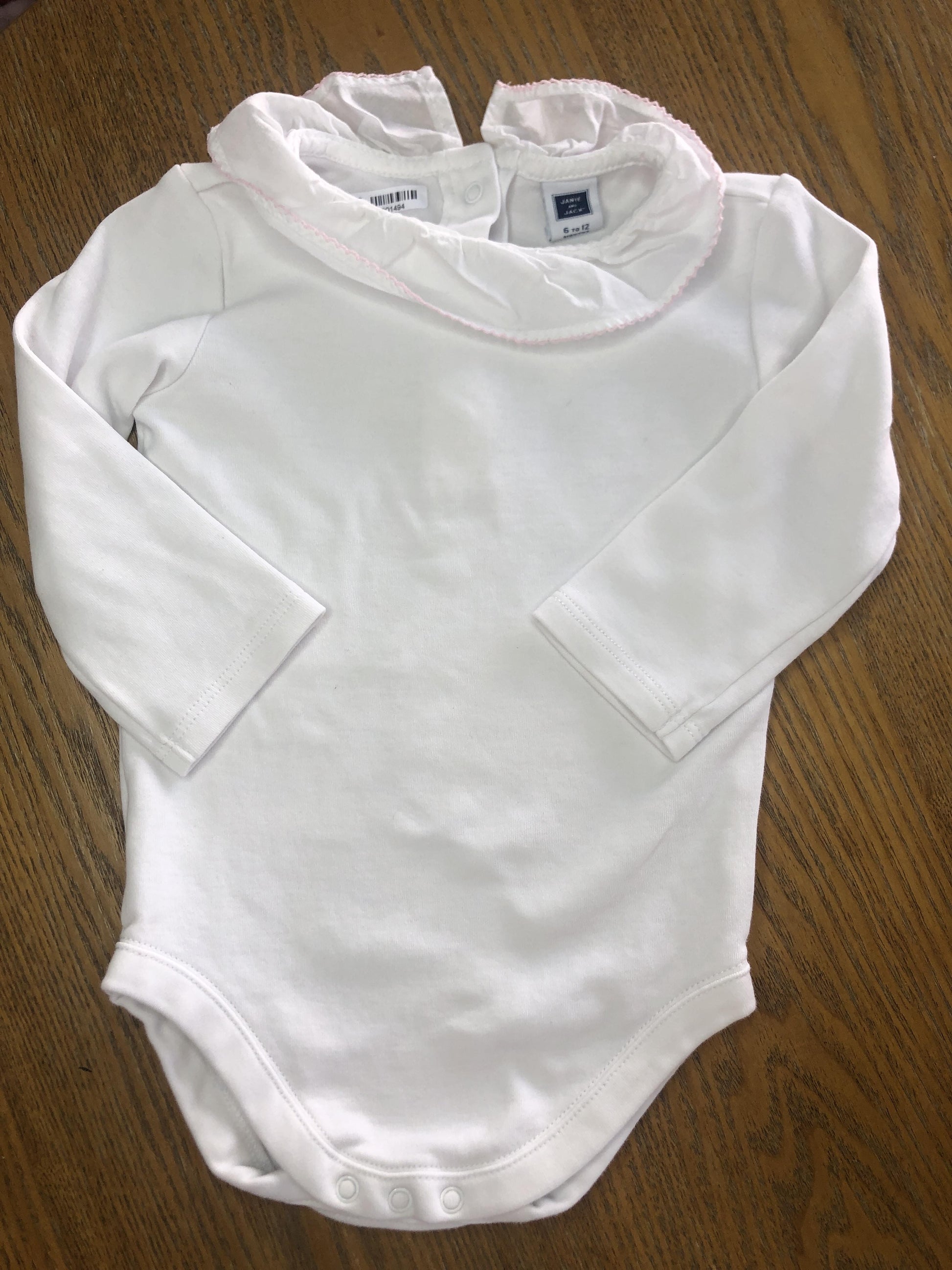 Janie and Jack Girls White Onesie Size: 6-12 months White