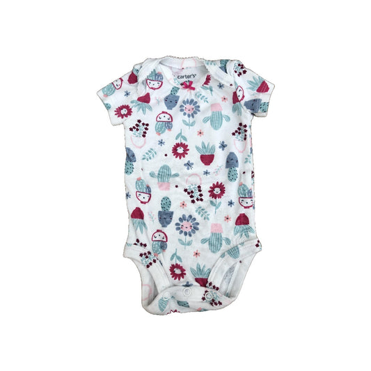Carters Girls White Onesie Size: Newborn White
