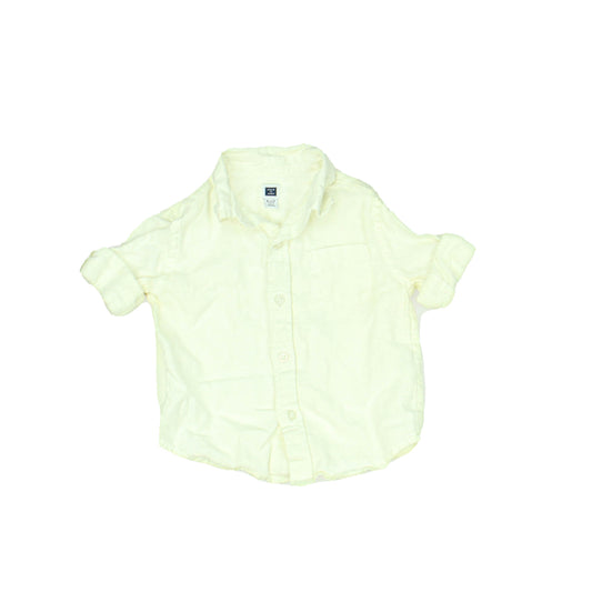 Janie and Jack Boys White Button Down Long Sleeve Size: 6-12 Months White