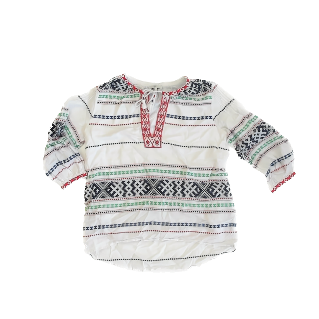 Joie Girls White Long Sleeve Shirt Size: Adult XXS White