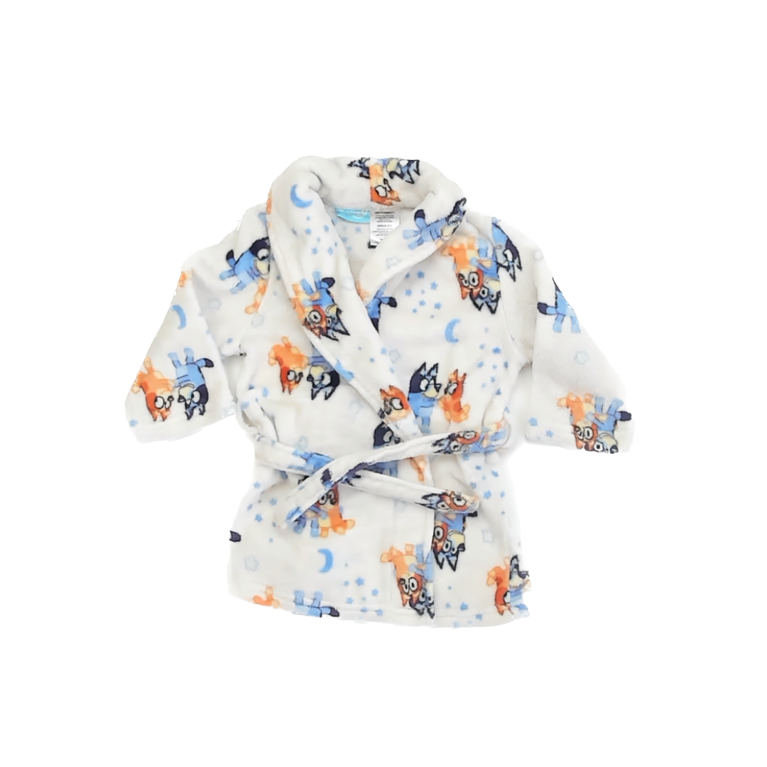 Bluey Unisex White Bathrobe Size: 3T White
