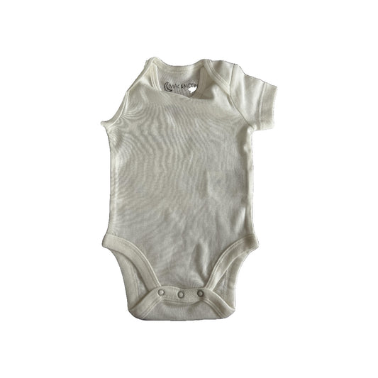 Mac and Moon Unisex White Onesie Size: 3 months White