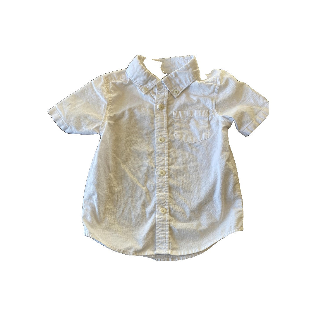 Old Navy Boys White Button Down Short Sleeve Size: 2T White