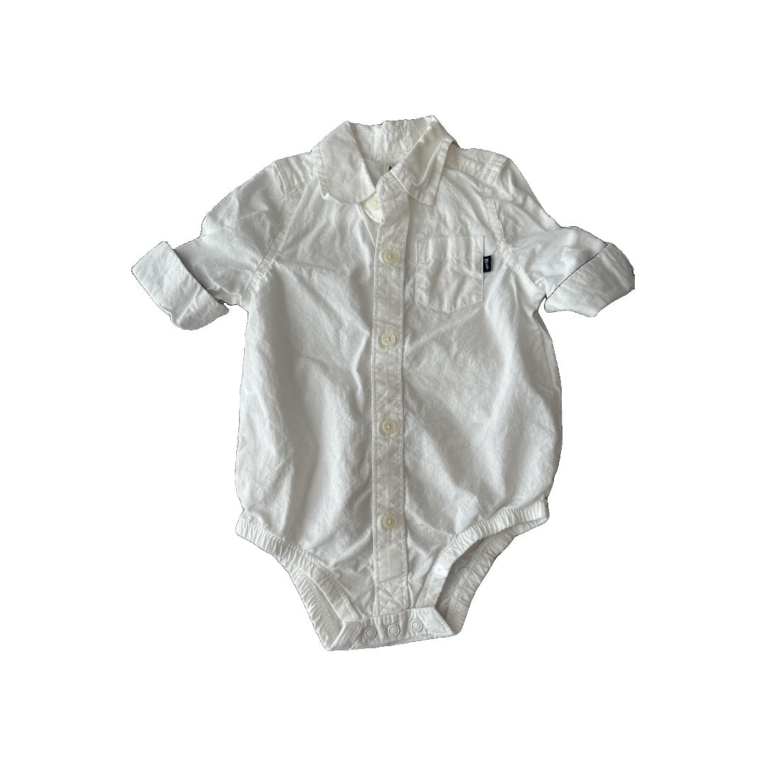 Baby Gosh Boys White Onesie Size: 9 months White