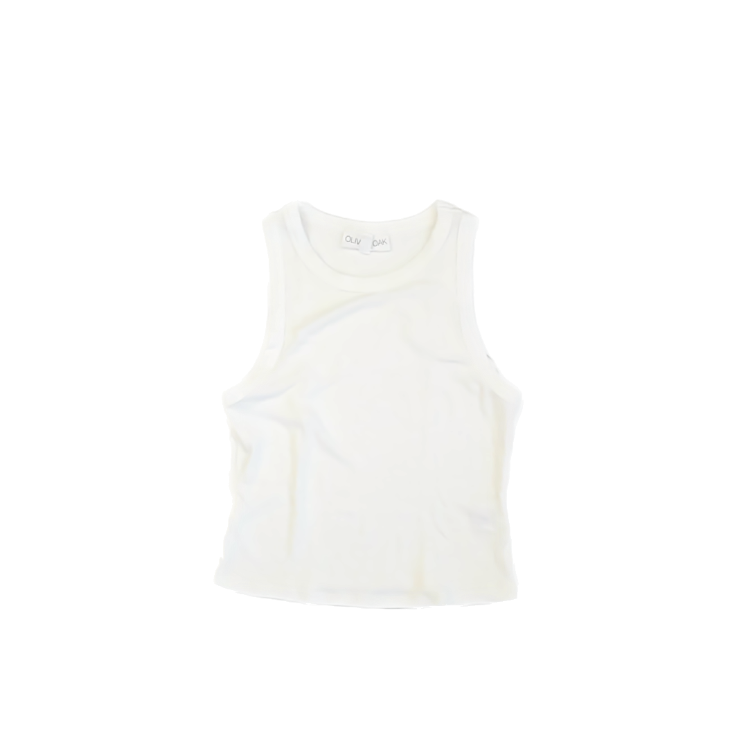 Olive & Oak Girls White Tank Top Size: M White