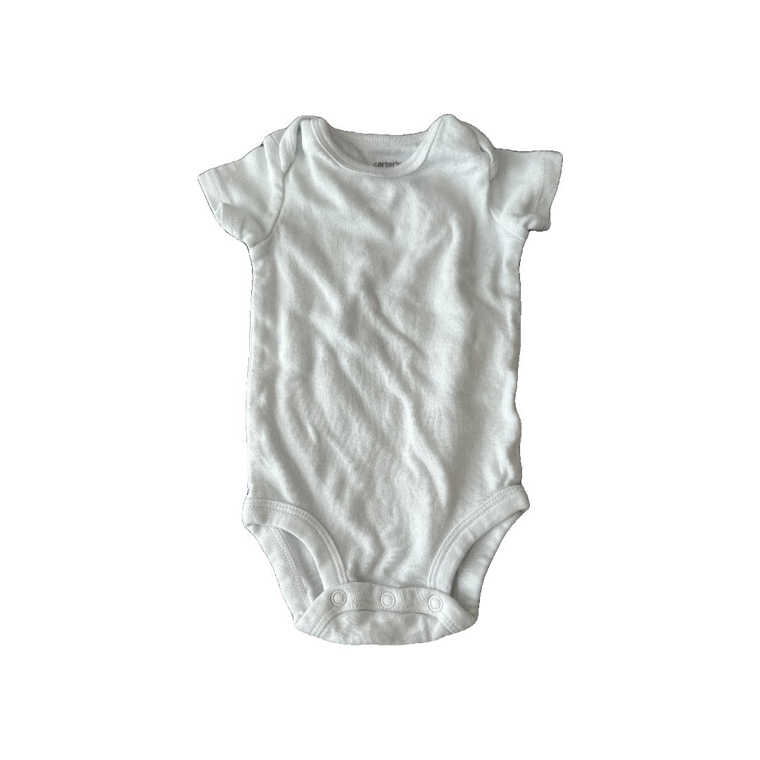 Carters Unisex White Onesie Size: 3 months White