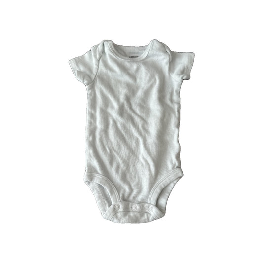 Carters Unisex White Onesie Size: 3 months White