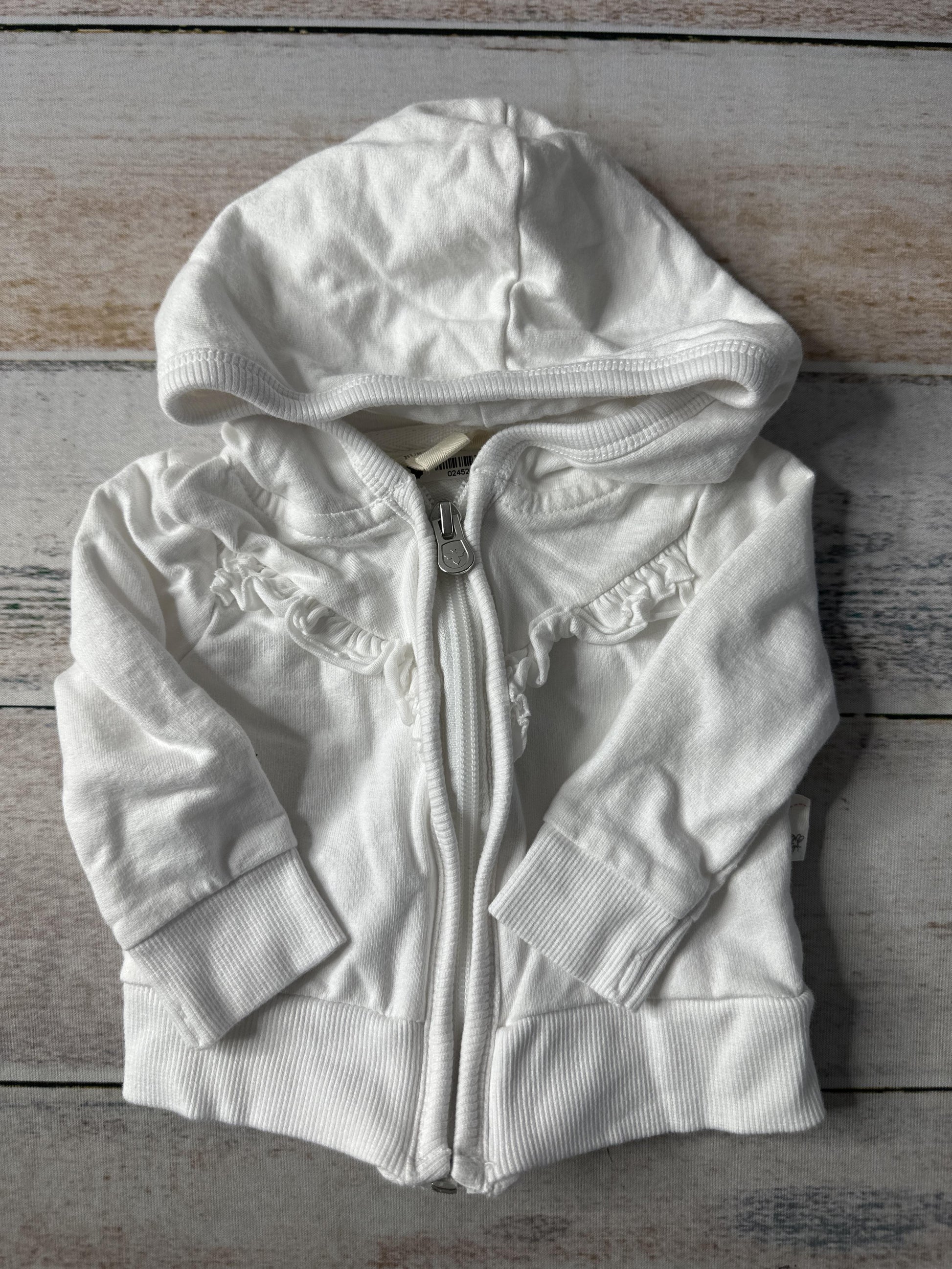 Burt's Bees Girls White Hoodie Size: 0-3 months White