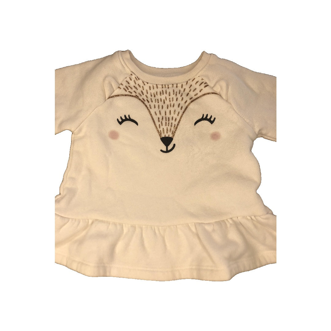 Jumping Beans Girls White Sweater Size: 12 months White