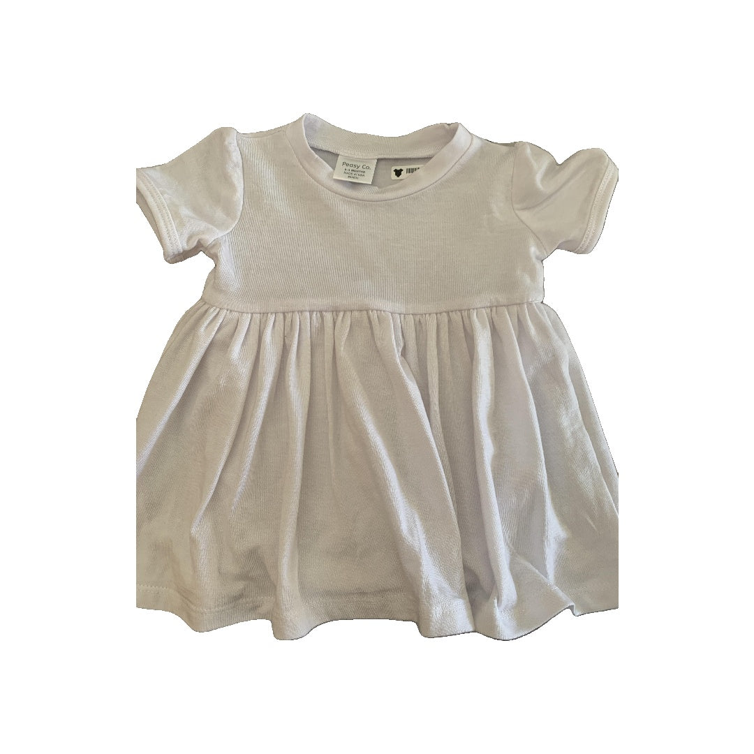 Peasy Girls White Dress Size: 0-3 months White