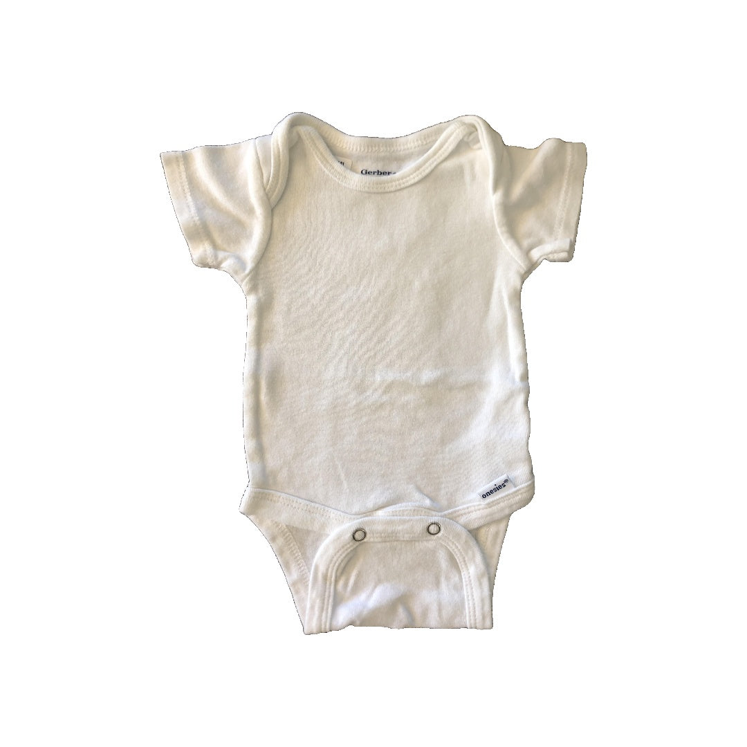 Gerber Childrenswear Girls White Onesie Size: Newborn White