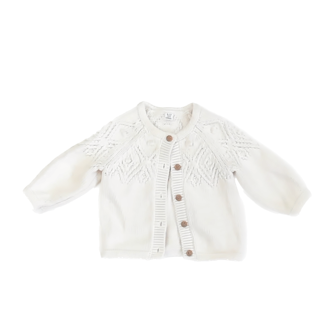 M & S Girls White Cardigan Size: 9-12 Months White