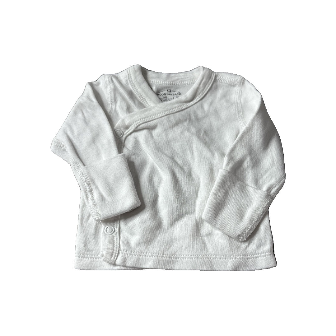 Moon and back Unisex White Long Sleeve Shirt Size: Newborn White