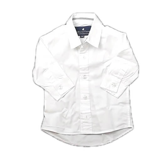 Baby Cottons Boys White Button Down Long Sleeve Size: 3 Months White