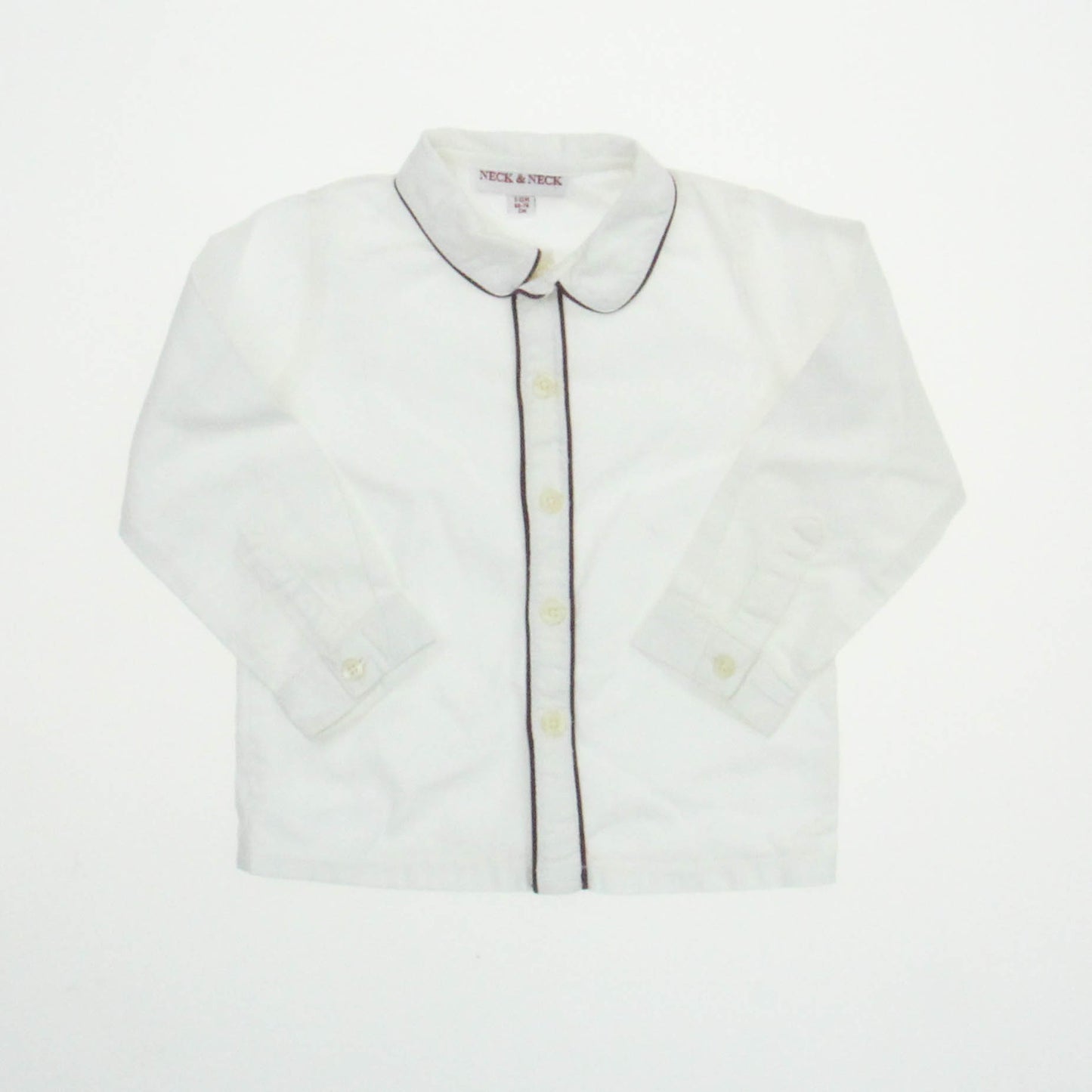 Neck & Neck Boys White Button Down Long Sleeve Size: 12 Months White