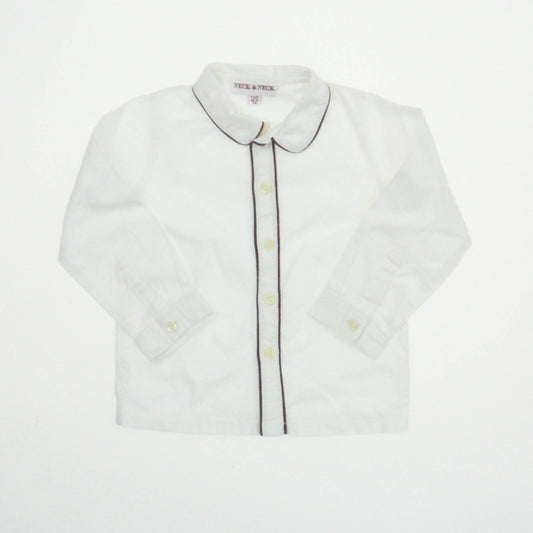 Neck & Neck Boys White Button Down Long Sleeve Size: 12 Months White