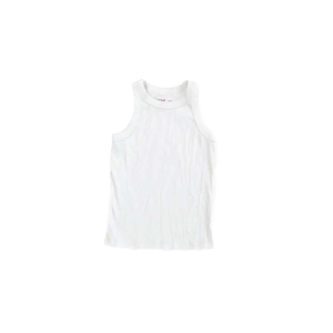 Cat & Jack Girls White Tank Top Size: 6-7 Years White
