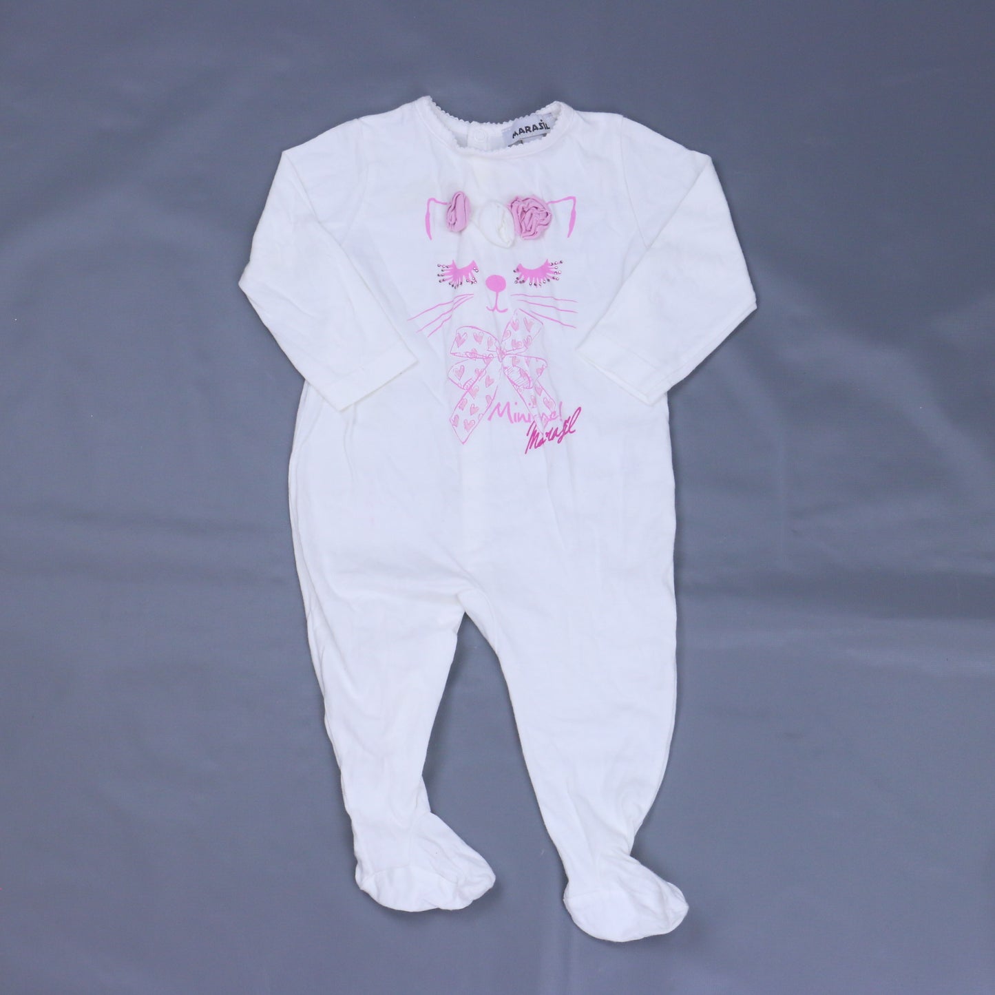Marasil Girls White Long Sleeve Outfit Size: 9 Months White