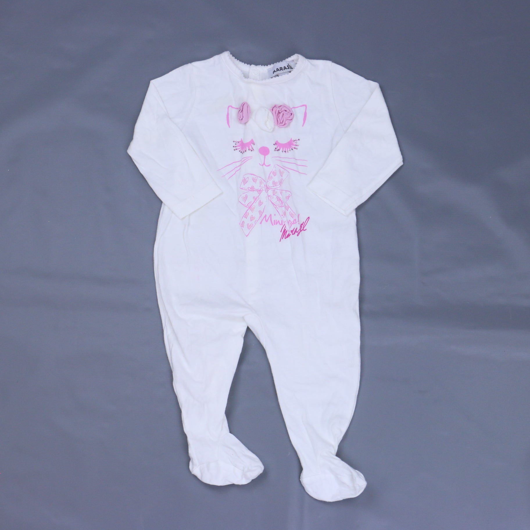 Marasil Girls White Long Sleeve Outfit Size: 9 Months White
