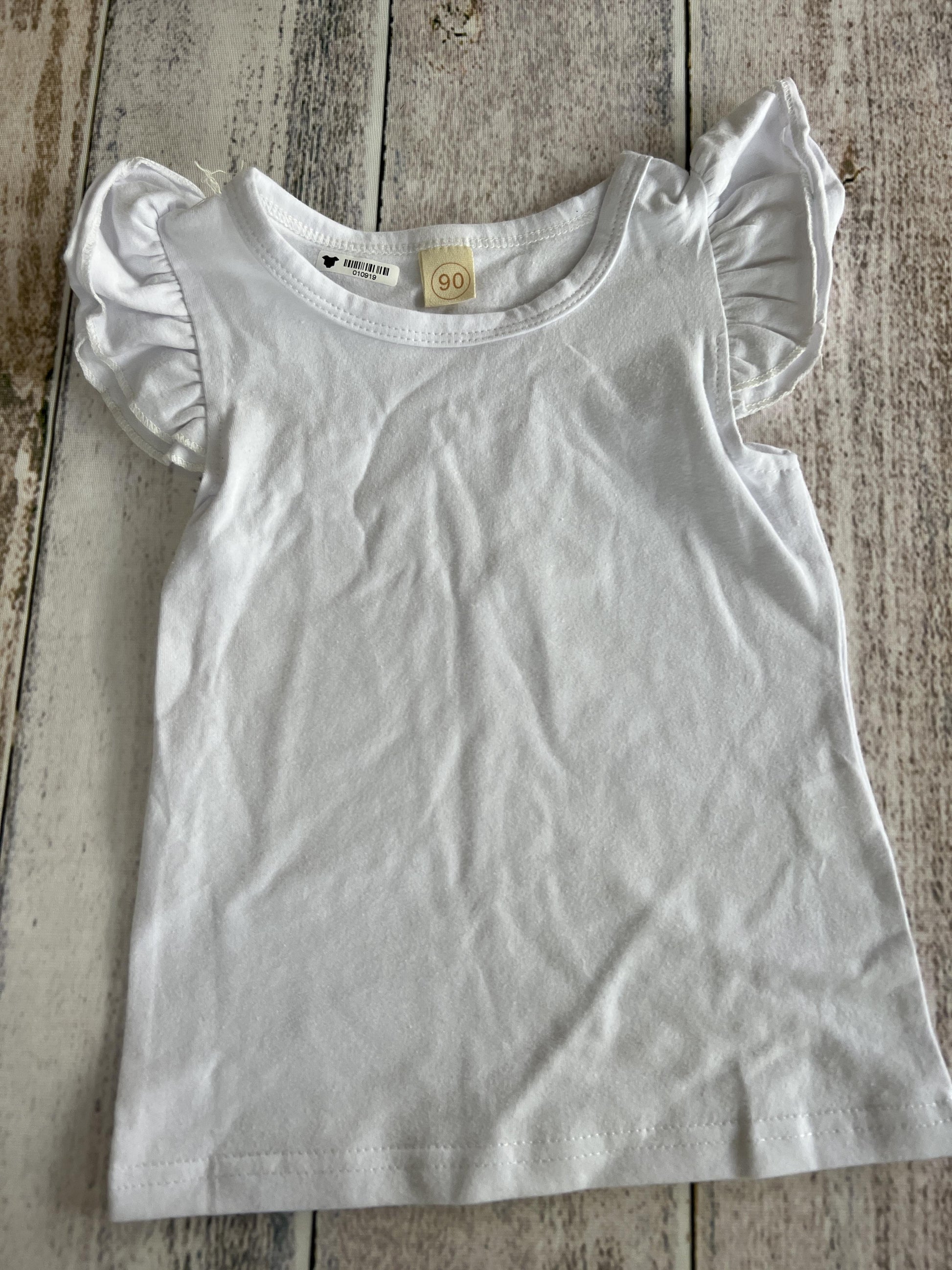 Girls White T-Shirt Size: 18 months White