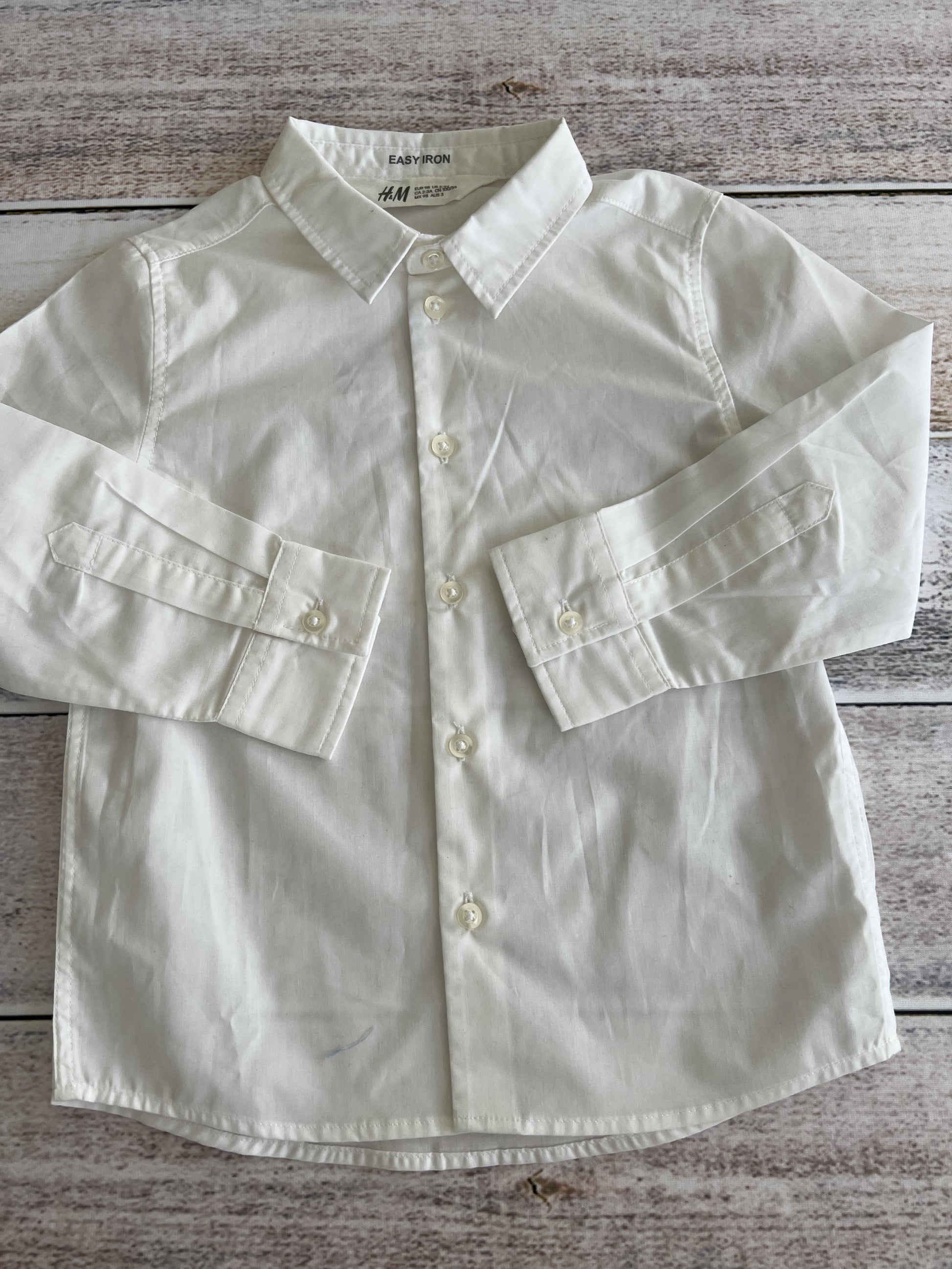 H&M Boys White Button Down Short Sleeve Size: 2T White