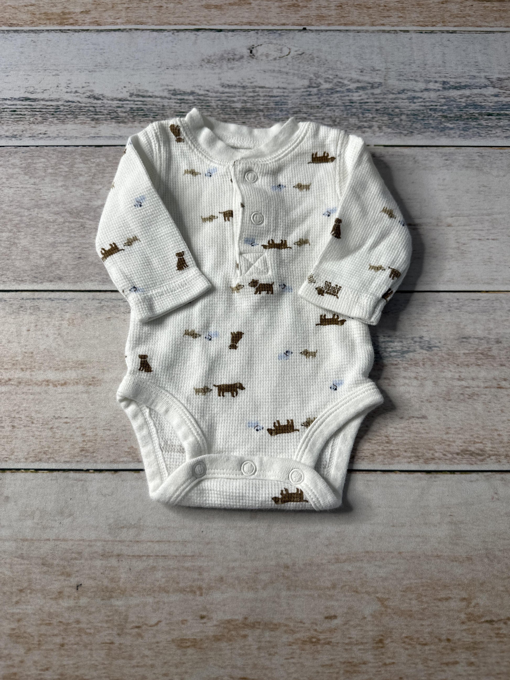 Carters Unisex White Onesie Size: Newborn White