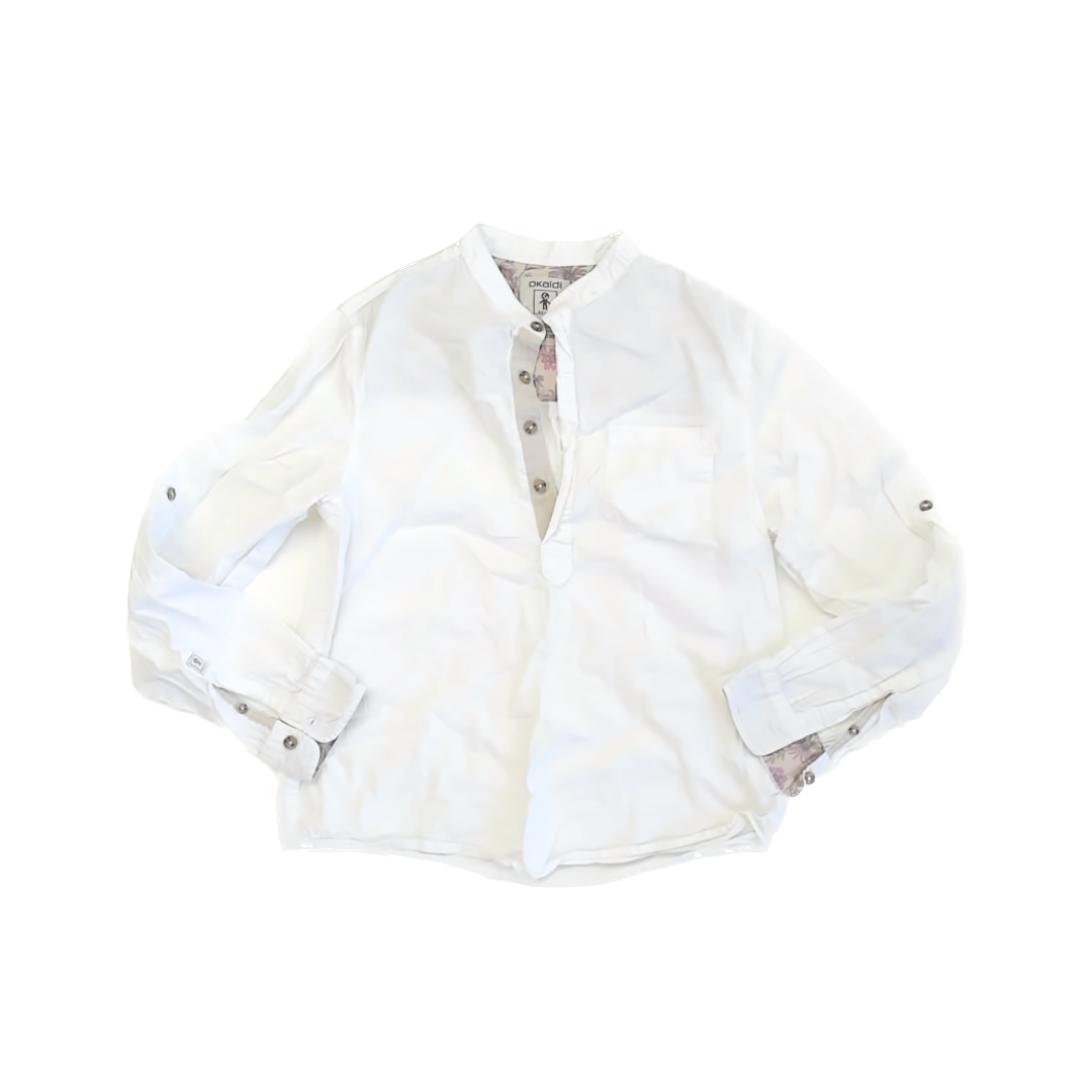 Okaidi Girls White Long Sleeve Shirt Size: 14 Years White