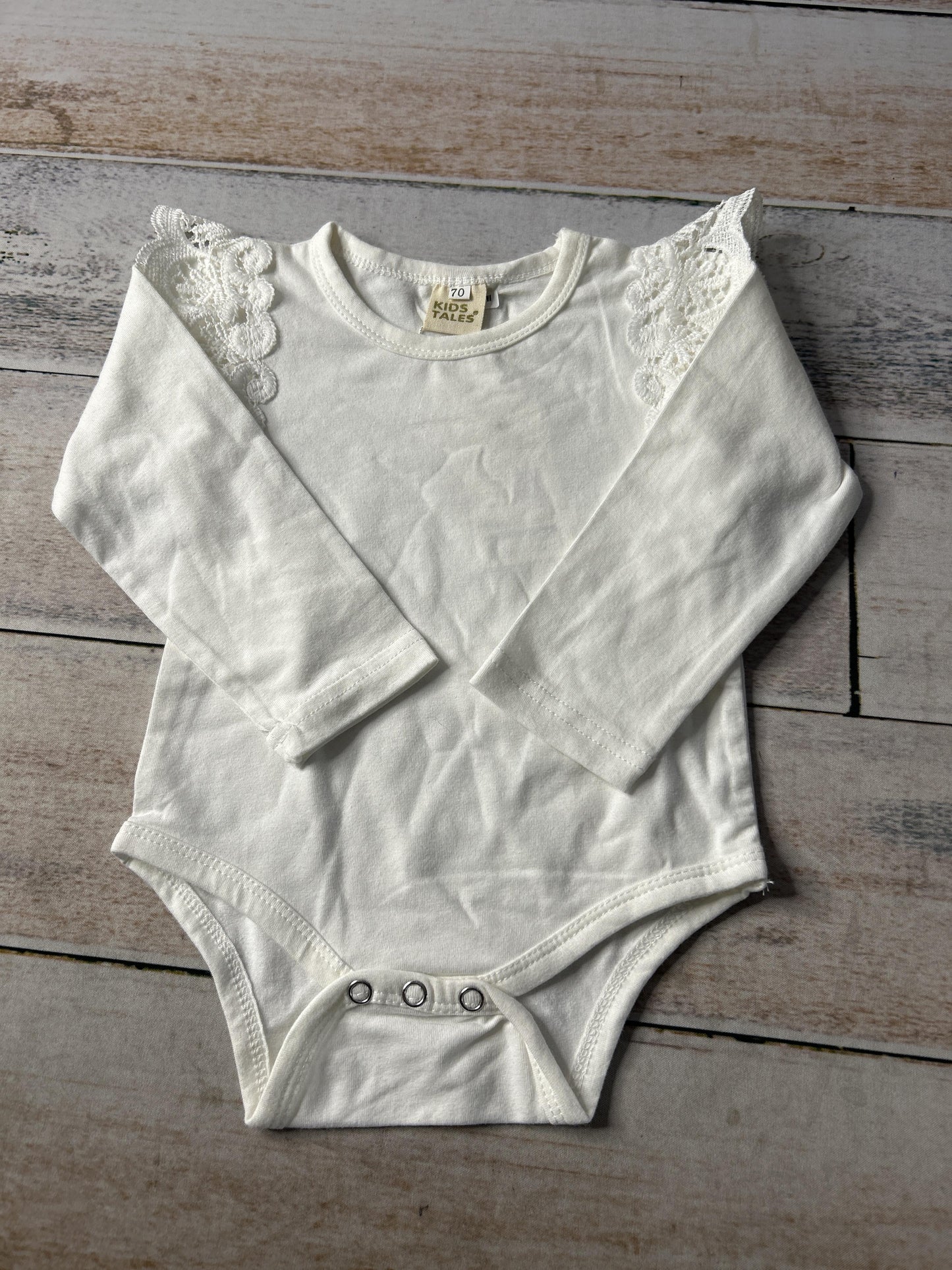 Kids tales Girls White Long Sleeve Shirt Size: 6-9 months White