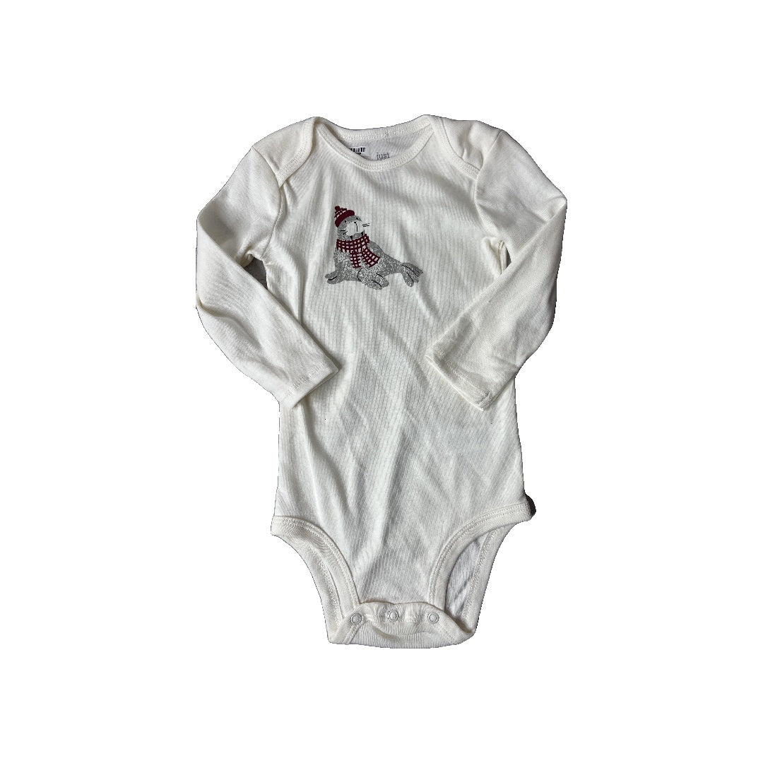Carters Unisex White Onesie Size: 18 months White