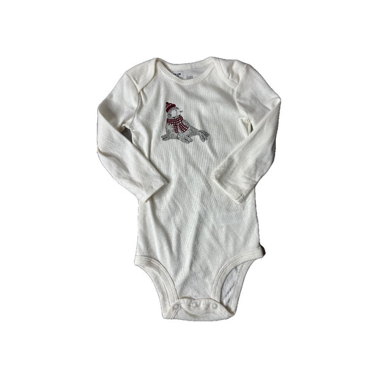 Carters Unisex White Onesie Size: 18 months White