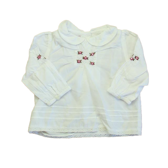 Monsoon Girls White Blouse Size: 6-12 Months White