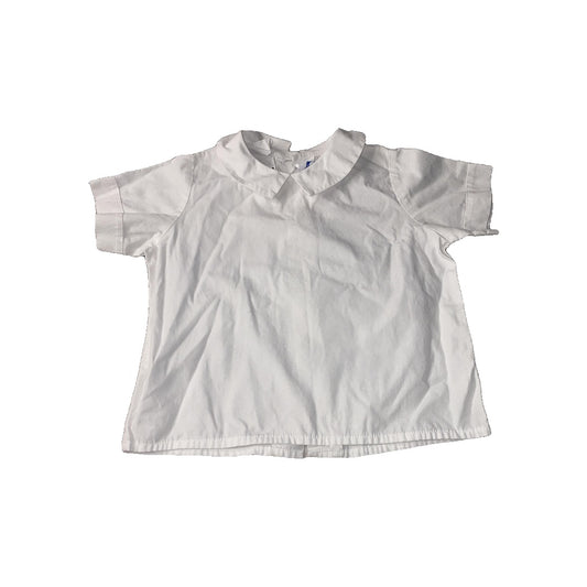 Silly Goose Unisex White Button Down Short Sleeve Size: 24 months White