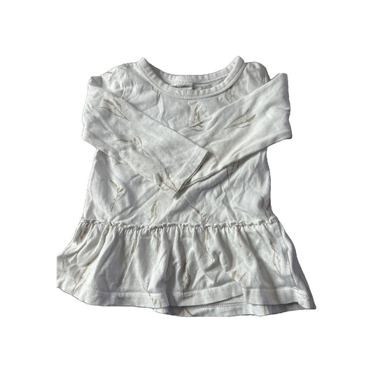 Colored Organics Girls White Long Sleeve Shirt Size: 12-18 months White