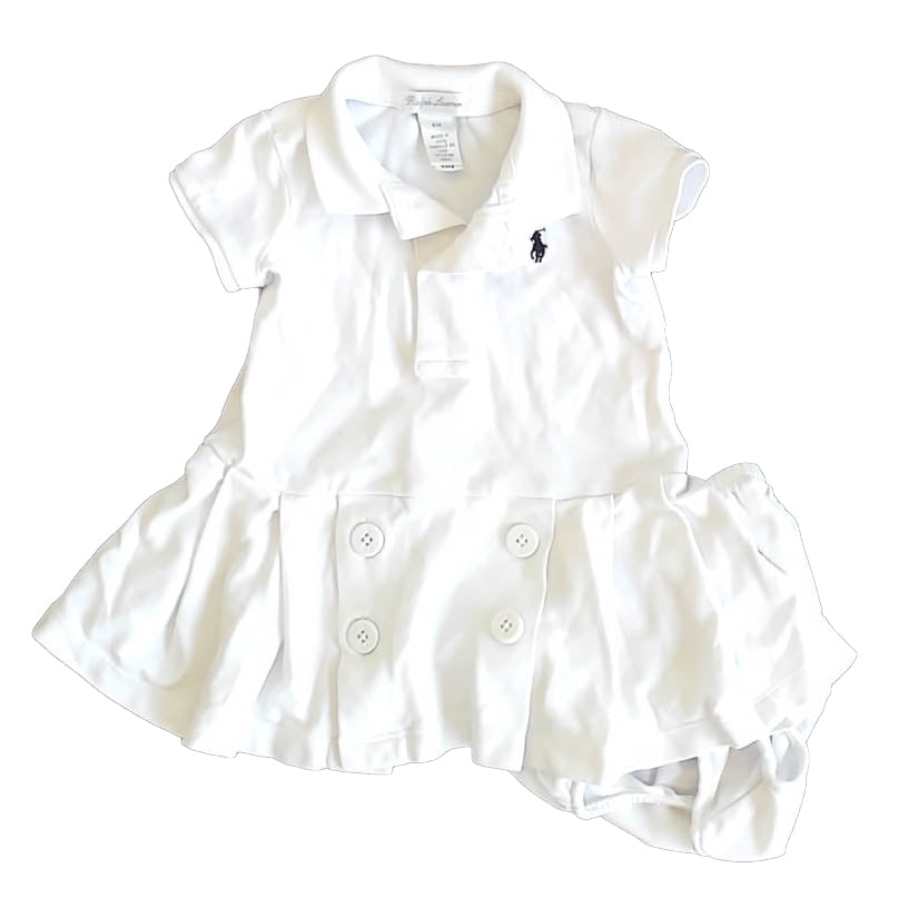 Ralph Lauren Girls White Dress Size: 6 Months White