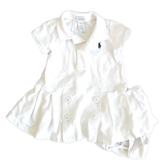Ralph Lauren Girls White Dress Size: 6 Months White