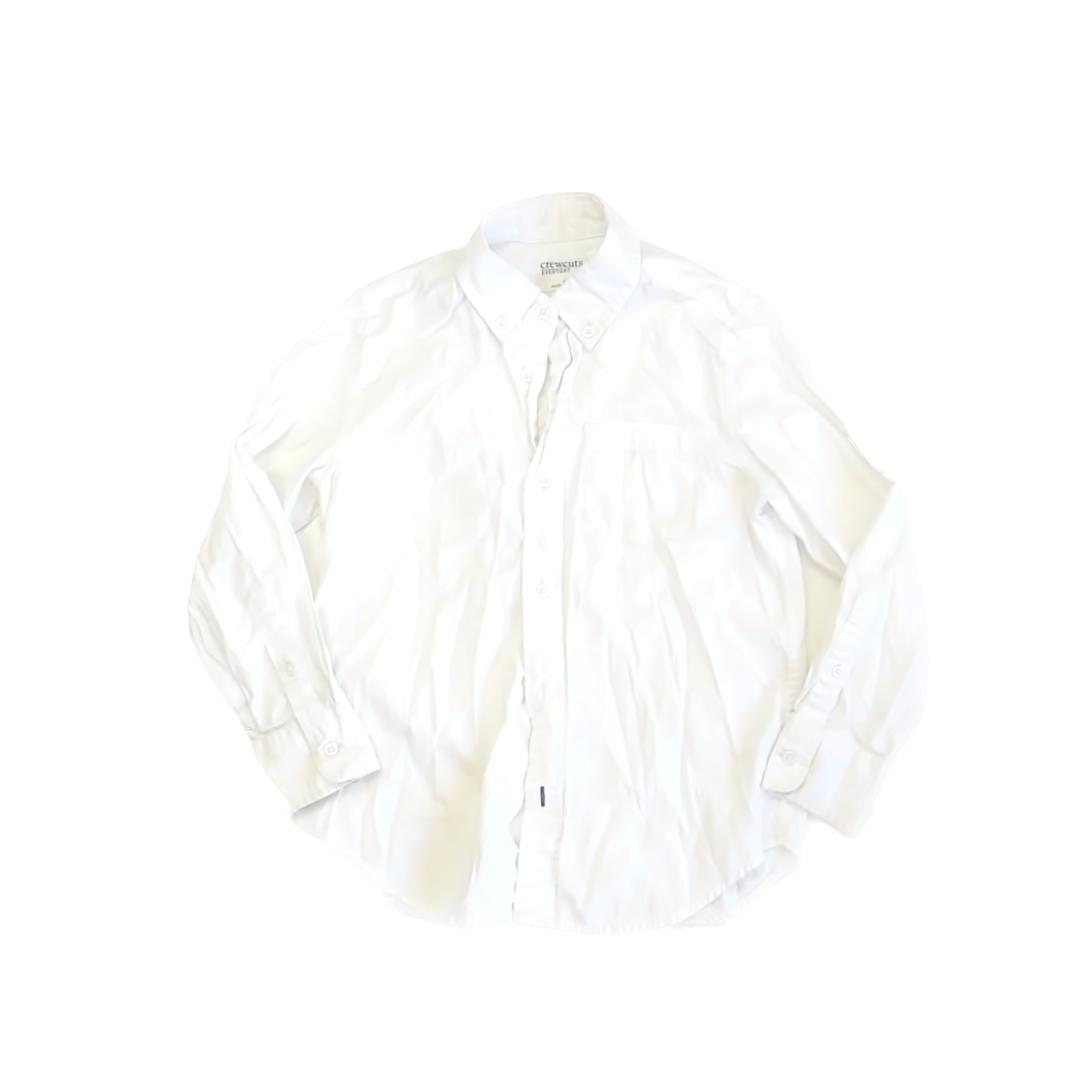 Crewcuts Boys White Button Down Long Sleeve Size: 6-7 Years White