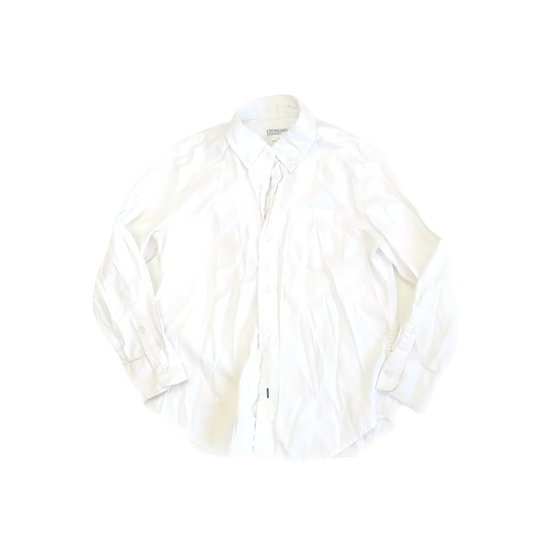 Crewcuts Boys White Button Down Long Sleeve Size: 6-7 Years White