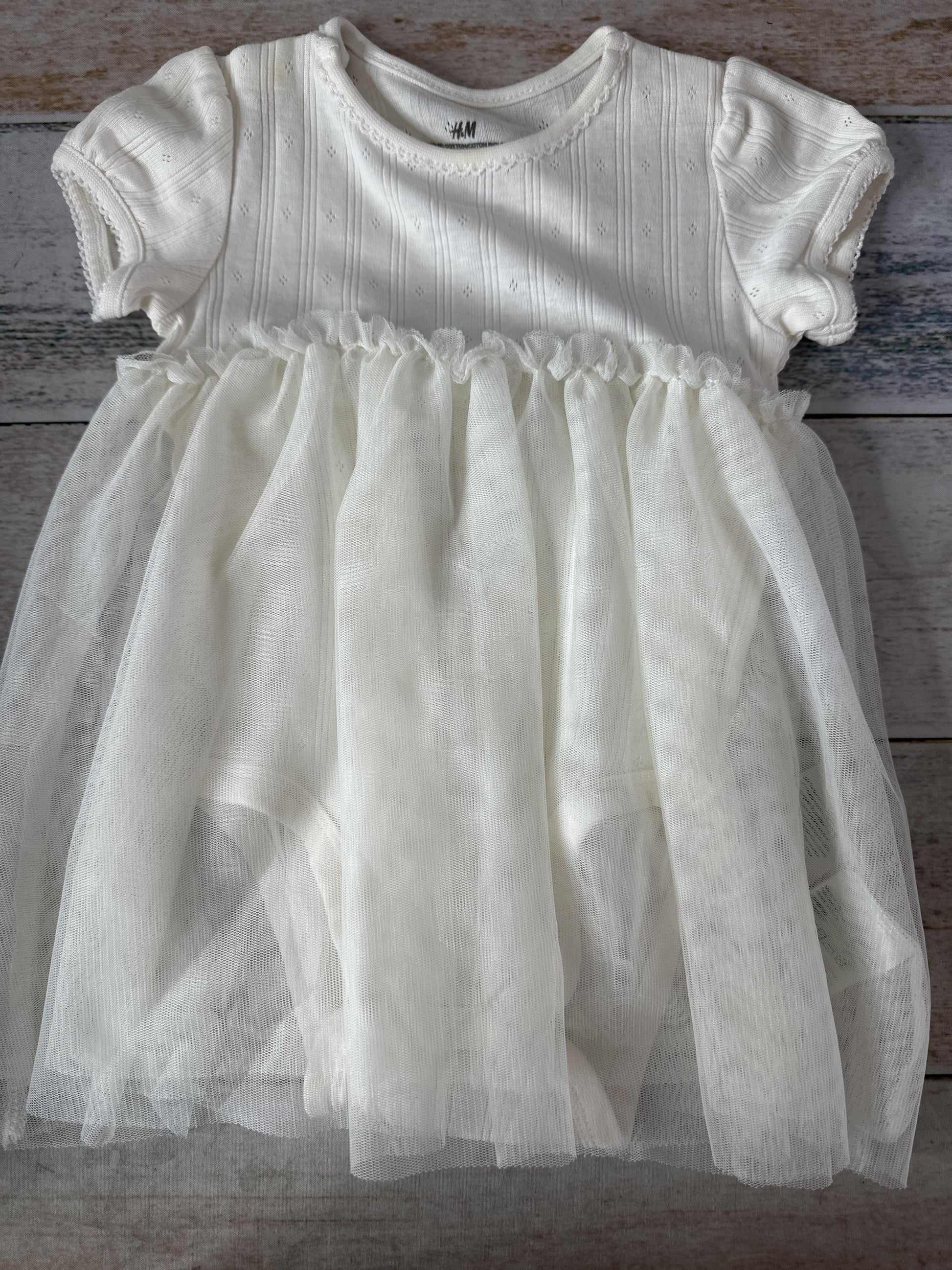 H&M Girls White Dress Size: 12 months White
