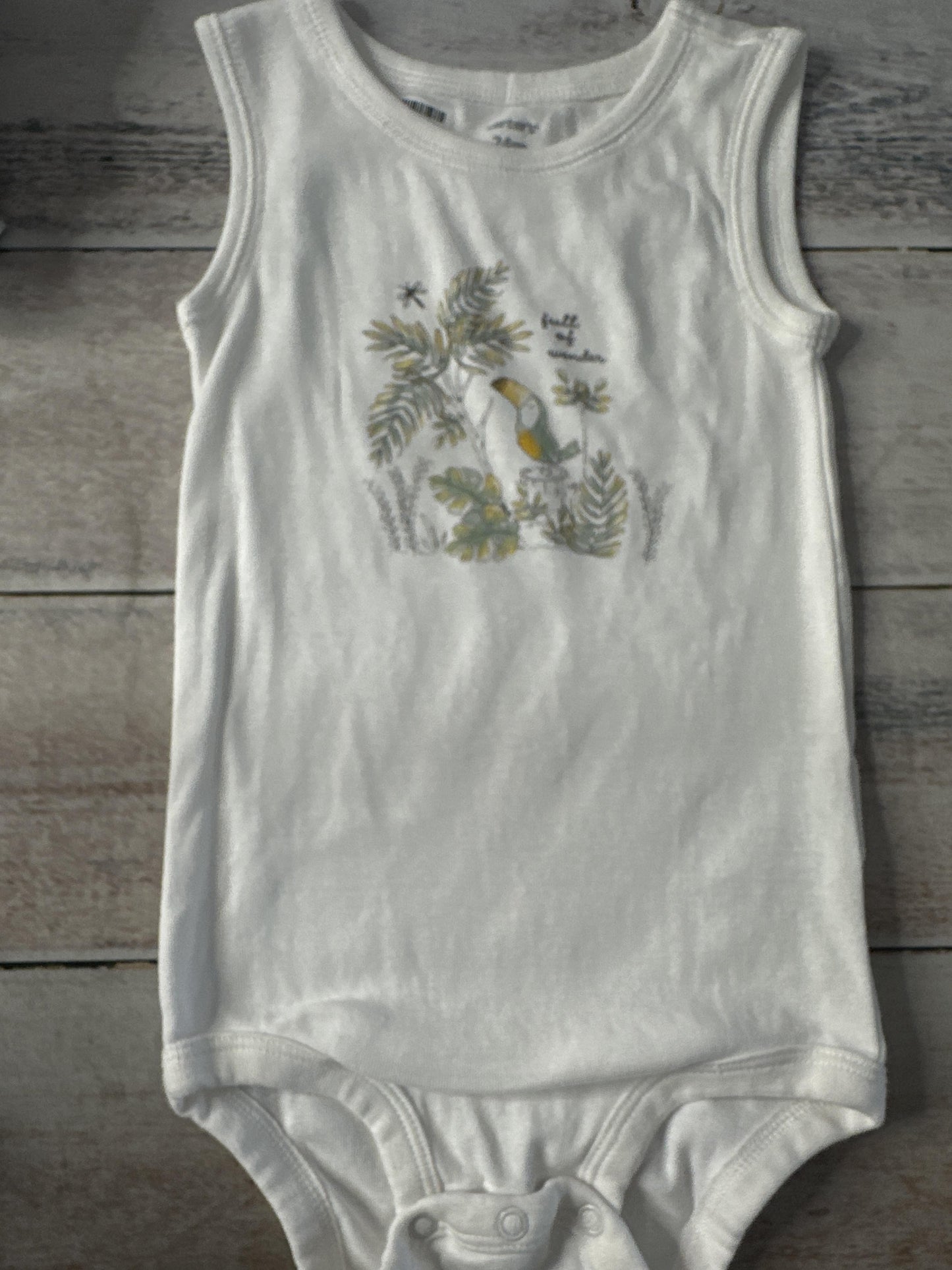 Unisex White Onesie Size: 24 months White
