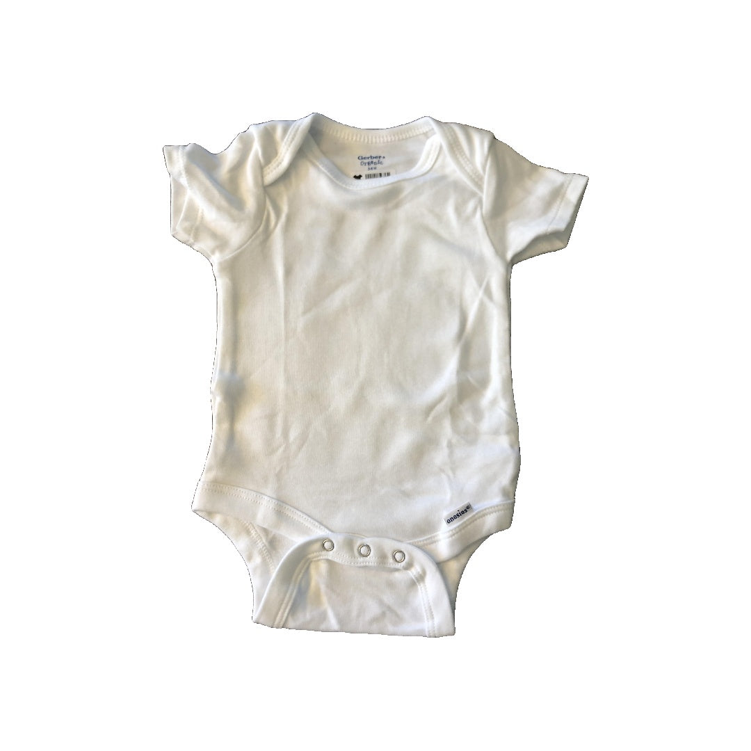 Gerber organic Girls White Onesie Size: 3-6 months White